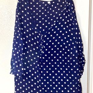 Navy and Cream PolkaDotted Top
